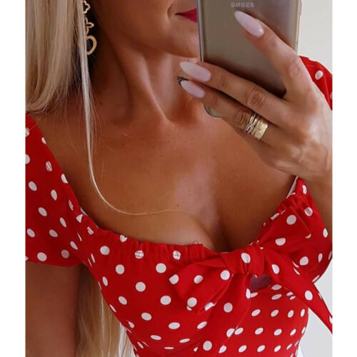 O-Neck Polka Dot Blouse