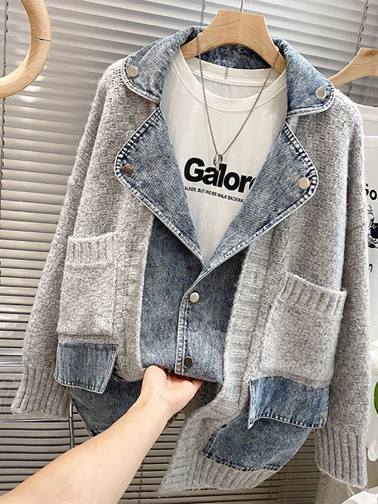 Cardigan Denim Coat