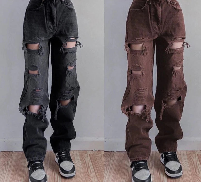 Straight Ripped Jeans