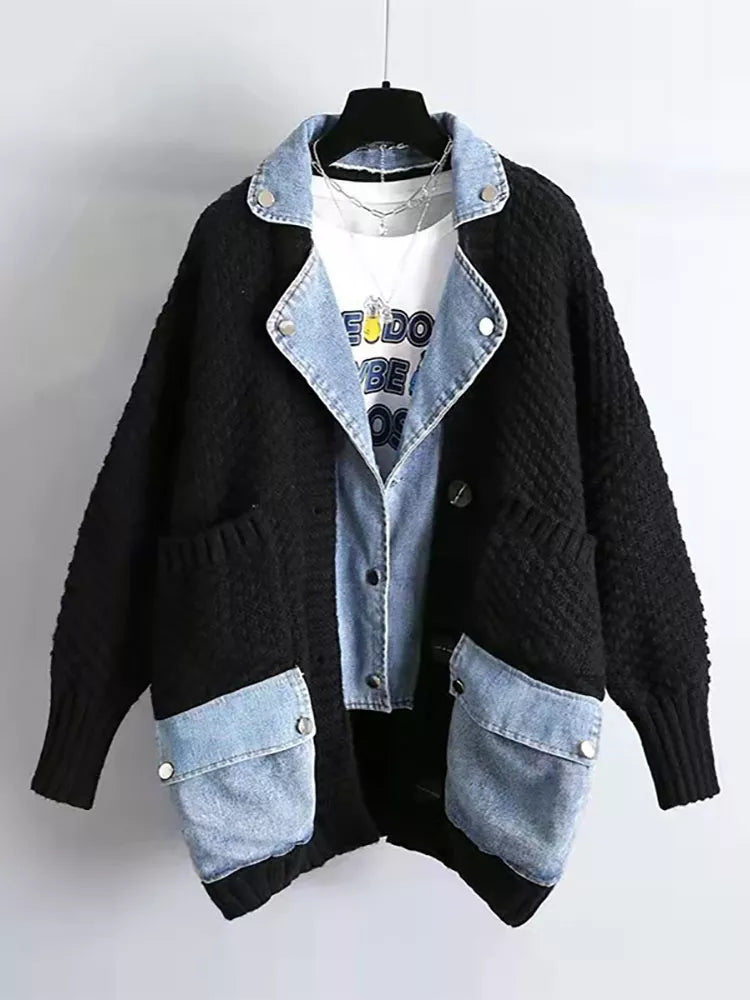 Cardigan Denim Coat