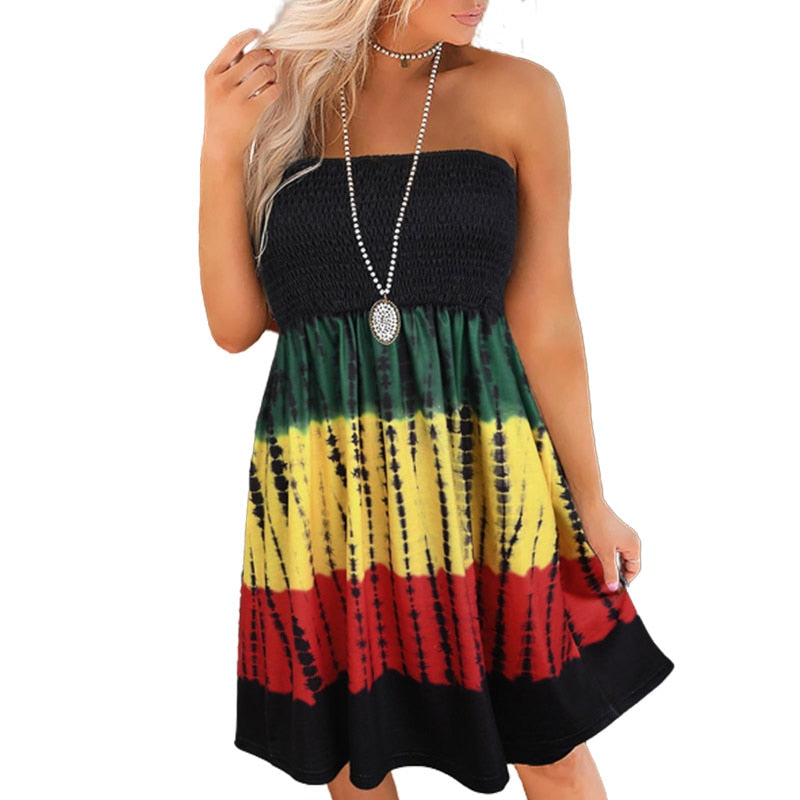 Tie Dye Bandeau Dress