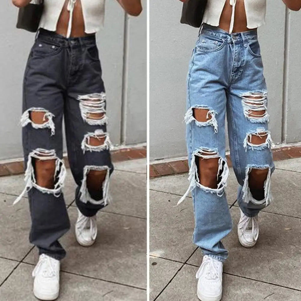 Wide Leg Lady Denim Pants