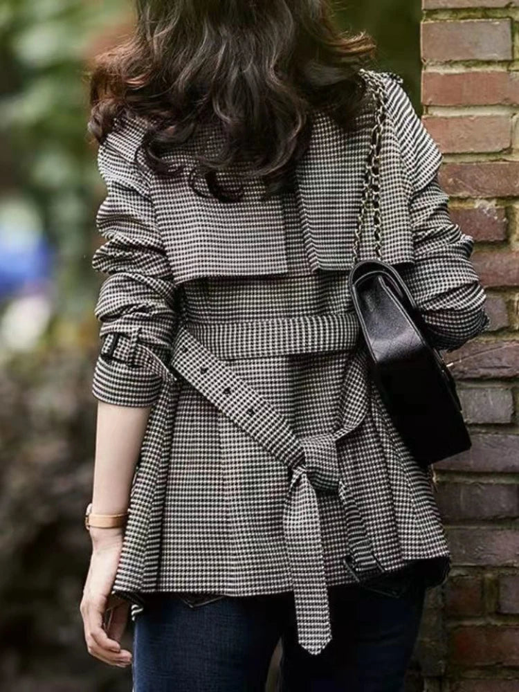 Plaid Trench Coat