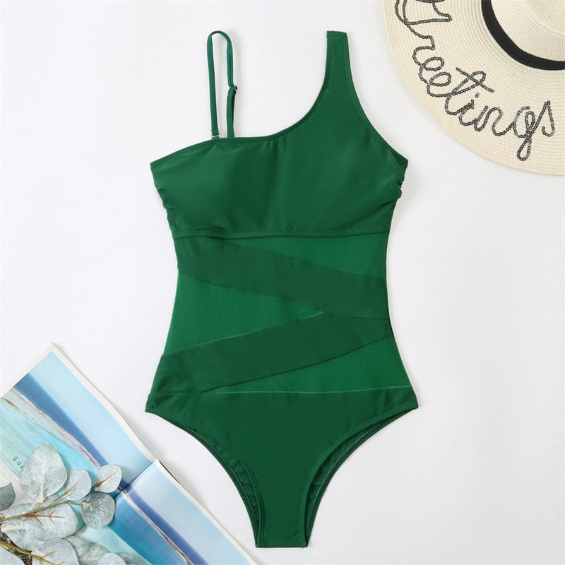 One Piece Women Mesh Bathing Suit