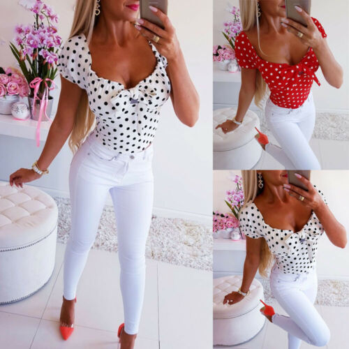 O-Neck Polka Dot Blouse