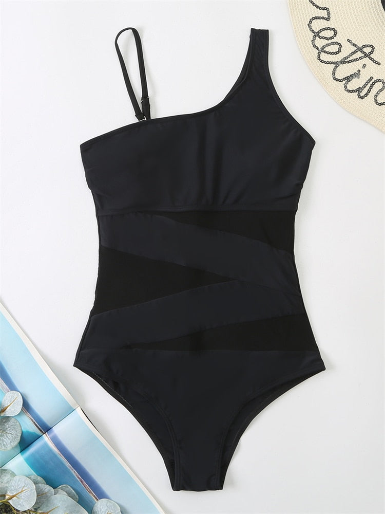 One Piece Women Mesh Bathing Suit